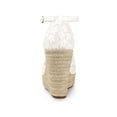 thumbnail image 2 of BLISSFUL STEP Women's Espadrille Wedge Heel Wedge Sandals White Flower 7, 2 of 7