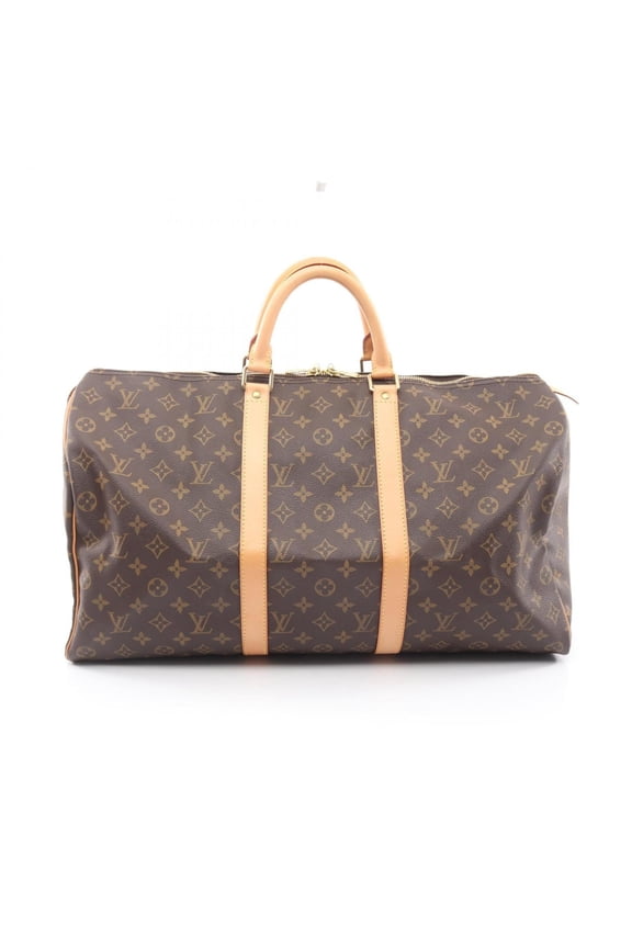 Pre-Owned Louis Vuitton Keepall 50 Boston Bag Handbag, Coated Canvas and Leather, Monogram...