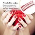 thumbnail image 2 of Fake Nail Set French Style Scratch Resistant Press-on Fingernails Full Cover Removable Trimble Adjustable Manicure Stickers Type 14, 2 of 6