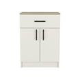 thumbnail image 4 of - Natural Oak Storage Cabinet With One Drawer And Two Interior Shelves For Pantry Organization System, 4 of 5