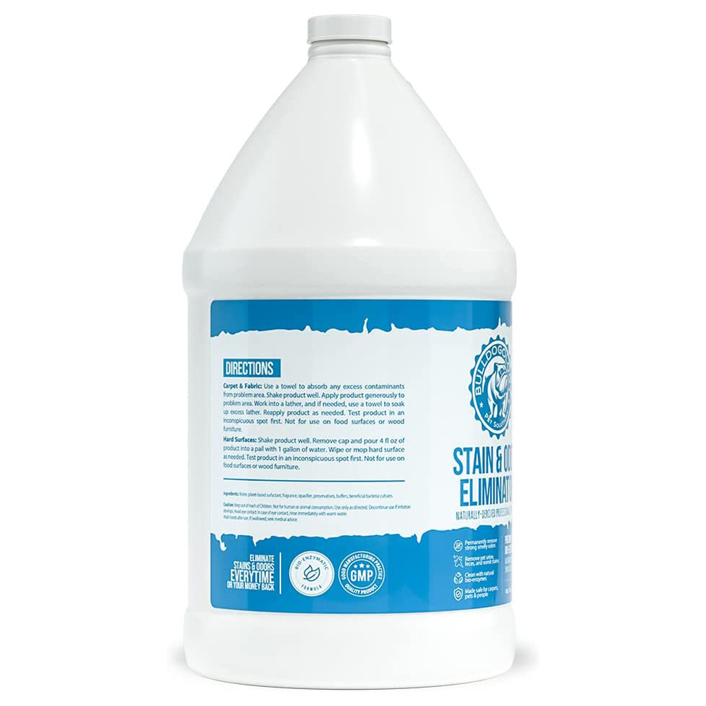 Bulldogology Pet Stain & Odor Remover, Bio-Enzymatic Cleaner for Cat & Dog Pee, Carpet & Floor Neutralizer, 128 oz