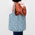 thumbnail image 4 of Xecao's Floral Retro Style Canvas Tote Bag is a versatile choice for women, serving as a stylish beach bag, shopping bag,and reusable grocery bag., 4 of 5