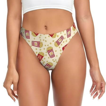 Sigee Cartoon Popcorn for Women s G-String Panty  Low Rise  Soft Lace Perfect for Everyday Wear or Special Occasions-XX-Large