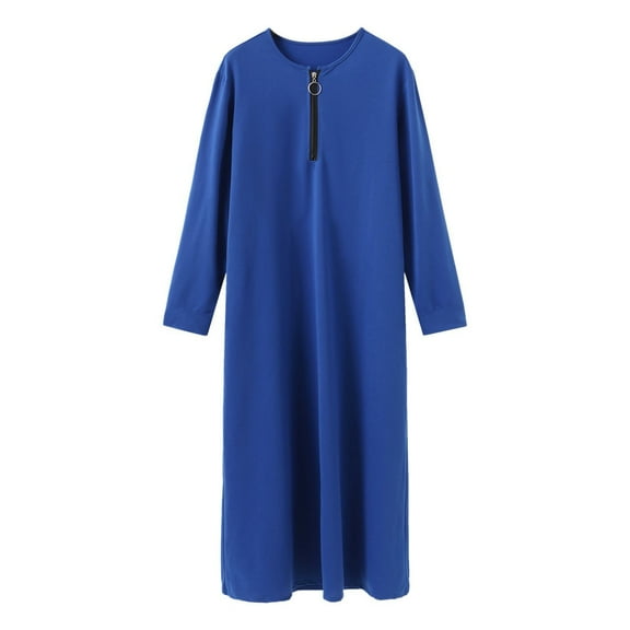 Bcfgryg Men's Loose Fit Zip Up Long Sleeve Isla Mic Robe In Solid Colors For Autumn And Winter Men's Linen Shirts Summer