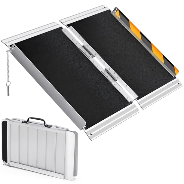 Yeshouse rampa plegable portátil de aluminio para sillas de ruedas, superficie antideslizante, compatible con la normativa ADA, ideal para escalones, puertas, bordillos, coches, scooters y andadores