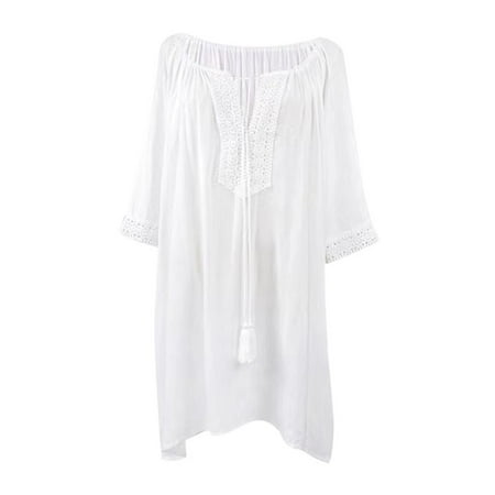 Celivon Womens Swimsuit Cover Up Beach Bikini Sunscreen Dress Swimsuit Woven Loose Fitting Vacation Robe