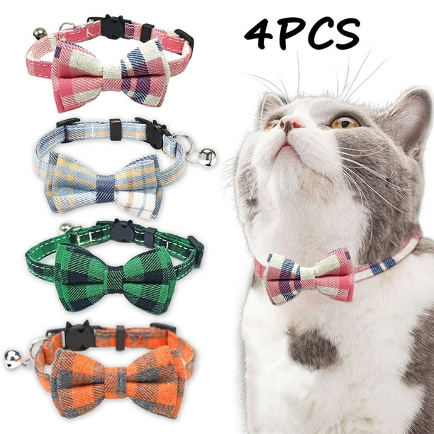 Cat Collar Kitten Collars with Bell and Bow Tie Breakaway Adjustable