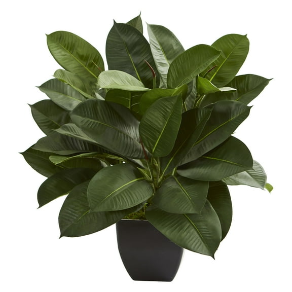 Nearly Natural Plastic 23" Oak Ficus Artificial Plant, Green