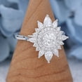 thumbnail image 3 of Silvago Jewel White Gold Over 14K Silver Diamond Ring - Round Cut Brilliant 1.8 Ct Diamond Ring For Women's - Cluster Engagement Ring for Her - Halo Anniversary Wedding Ring - Cocktail Promise Gift, 3 of 9