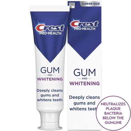Crest Pro-Health Gum & Whitening Toothpaste 4.8 oz Anticavity, Antibacterial fluoride Toothpaste, Clinically Proven Gum, Sensitive, and Enamel Protection, Plaque Control