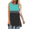 thumbnail image 2 of lSLJS Débardeur Femme Été Couleur Assortie Col Rond Sans Manches Tunique Décontractée Blouse, Débardeurs Femme, 2 of 5