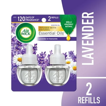 Air Wick Plug-In Scented Oil Air Freshener Warmer Refills, Lavender and Chamomile, 2 Count
