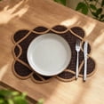 thumbnail image 3 of Fareti Paper Woven Placemat with Vintage Design, 45x30cm Heat Insulation Table Mat for Dining Table, 3 of 4