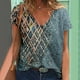 thumbnail image 2 of Camisetas con estampado floral con cuello en V para mujer Blusas femeninas cómodas a la moda Tops OAVQHLG3B Store  lin121212, 2 of 4