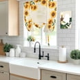 thumbnail image 6 of Summer Sunflowers Tie Up Curtain 63 Inches Long, Farmhouses Retro Yellow Floral Balloon Style Kitchen Window Curtain Over Sink, Small Window Rod Pocket Curtain 46"x63", 6 of 9