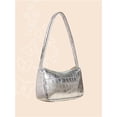 thumbnail image 2 of Women's Metallic Shoulder Bag PU Leather Handbag Top Handle Purse, 2 of 6