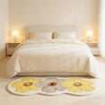 thumbnail image 4 of Flower Pattern Area Rug Carpet Blanket, Polyester Soft Throw for Bedroom Living Room, Non-Slip Backing, Machine Washable, 1 Piece, 4 of 6
