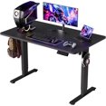 thumbnail image 2 of XNKOLMJ Height Adjustable Standing Desk 48x24 inch Sit Stand up  Office Desk Electric Work Computer Desk (Black), 2 of 8