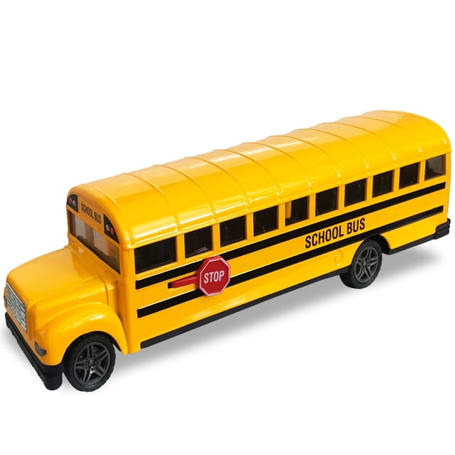 Autobús escolar de juguete ArtCreativity amarillo, 21,6 cm, coche retráctil para niños