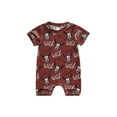 thumbnail image 2 of Baby Girl Boy Clothes Short Sleeve Cow/Letter Print Romper Bodysuit One Piece Jumpsuit Summer Clothes, 2 of 10