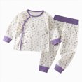 thumbnail image 3 of CAUYDY Newborn Girls Sleepwear Baby Clothes Fall Winter Long Sleeved Tee Shirt Elastic Pants Cute Set Preemie Pajamas Infant Outfits for Girl 0-3M 6-9M 1T Sizes 6-12 Months,Purple, 3 of 7