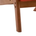 thumbnail image 6 of Modern Accent Chair with High Backrest and 1 Lumbar Pillow, Iron Frame Linen Material Armchair with Detachable Backrest and Seat, Upholstered Casual Chair with Solid Wood Arm, Orange, 6 of 7