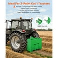 thumbnail image 2 of KFFKFF Ballast Box, 3-Point Category 1 Tractor Ballast of 800lbs Capacity, for 2 Inch Hitch Receiver, Heavy-Duty Steel 4.3 ft³ Large Volume Loader Attachment with Sliding Door, Green, 2 of 9