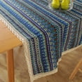 thumbnail image 4 of Nvzi-c 1 piece of rustic style small fresh tablecloth, blue printed pattern blue printed pattern tablecloth home coffee table set 60 * 60cm, 4 of 4
