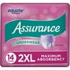 Assurance Incontinence Underwear for Women, Maximum, 2XL, 14 Ct