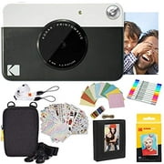 Kodak Printomatic Instant Camera (Black) Gift Bundle + Zink Paper (20 Sheets)