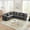 Gray, variant on LLappuil Sectional Sofa, 111" Chesterfield Sofa with Curved Arm Button Tufted, Velvet Cloud Sofa Couch for Living Room Gray