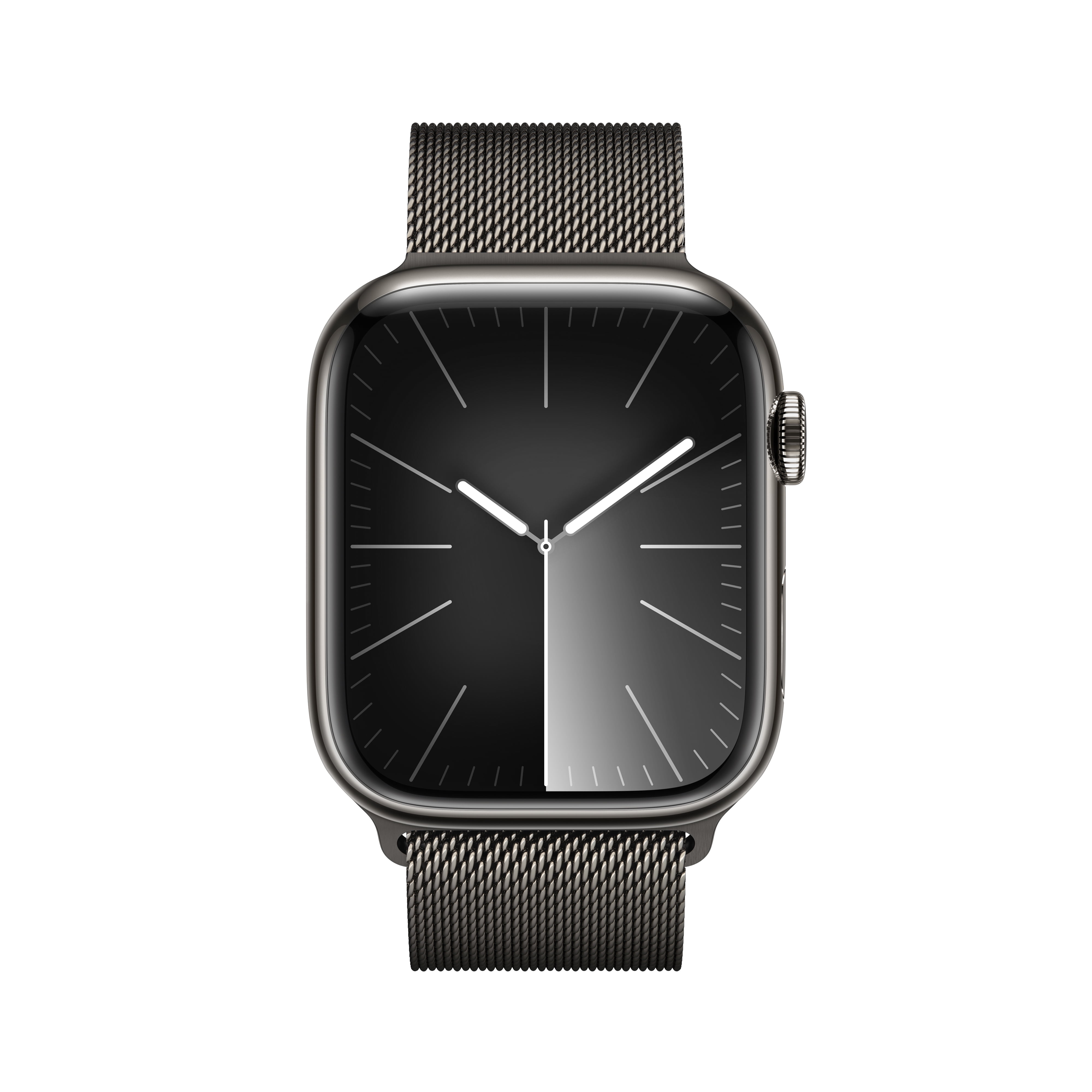 with Steel Series Milanese Apple 9 45mm GPS Graphite Graphite Loop Case Cellular Watch + Stainless