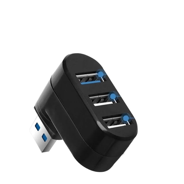 180° Rotatable 3-Port USB Hub, High Speed Data Transfer USB Splitter Expander Adapter for Laptop PC ,Powerful Charging