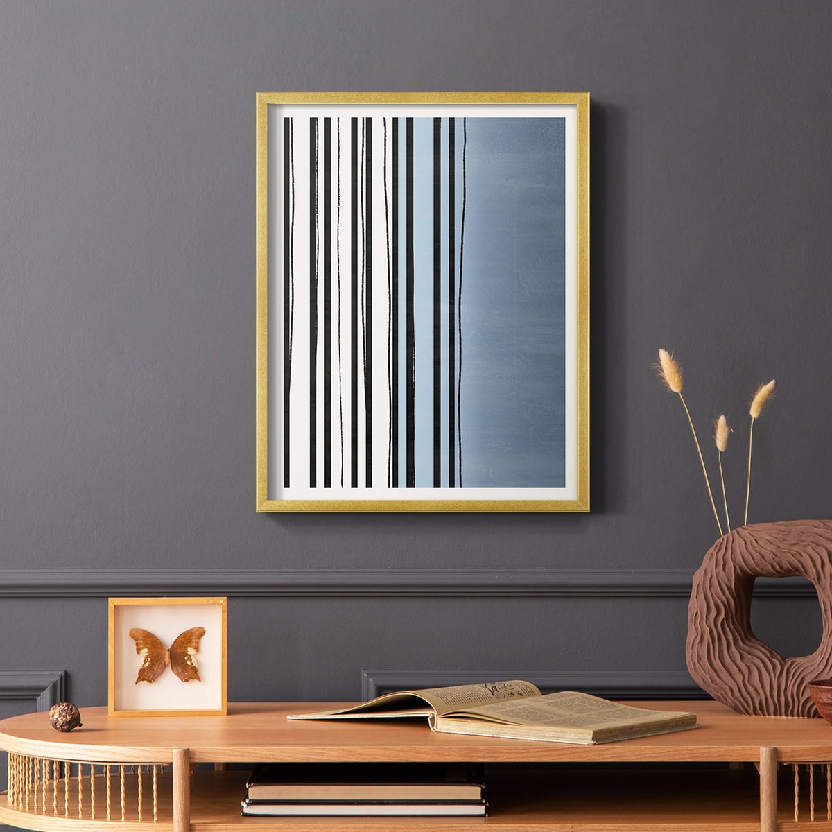 Abstracto Azul I in Paper Solid Wood 8 x 10 Framed Print