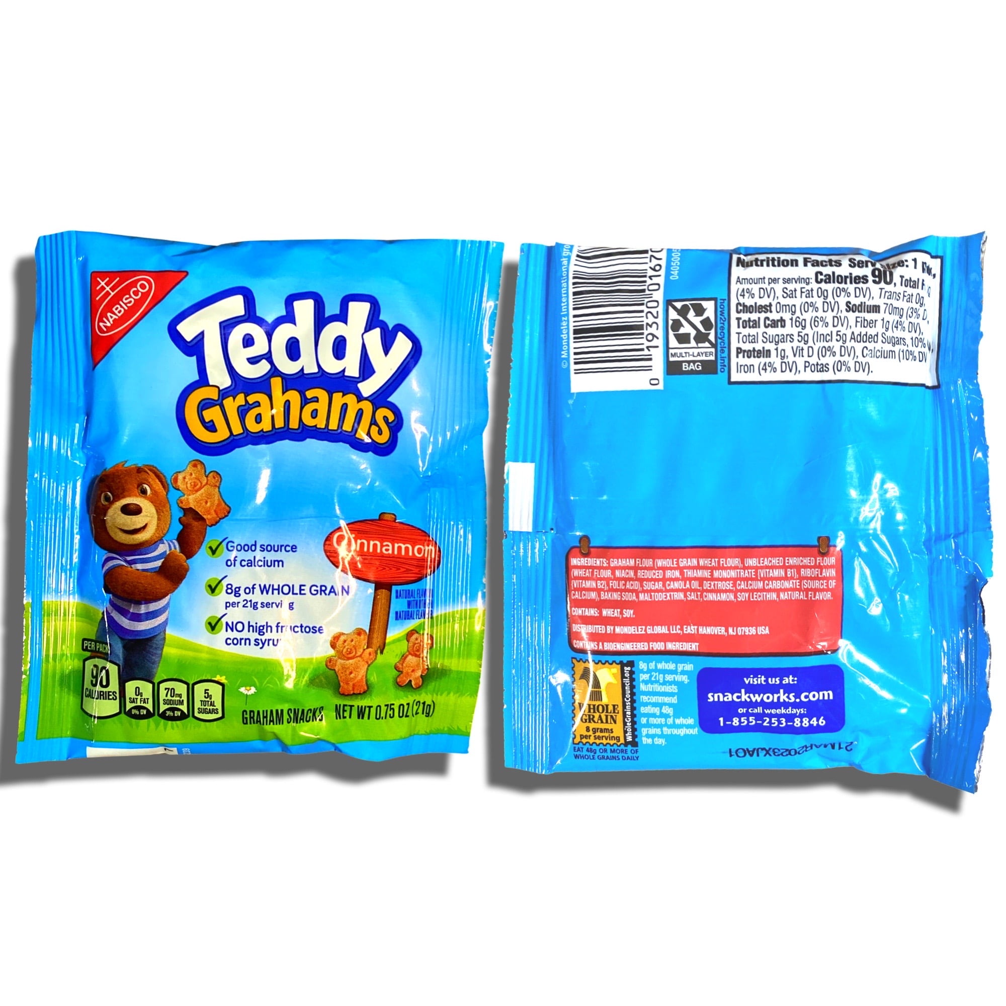 Cinnamon Teddy Bear Graham Crackers Snack Packs | .75 Oz | 25 Total