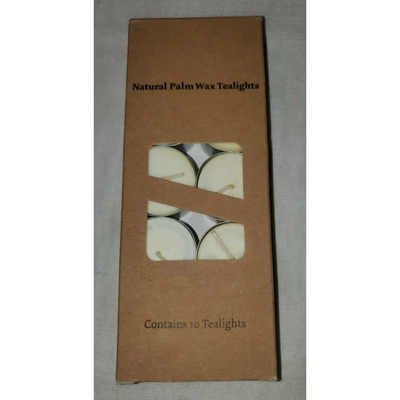 Natural Palm Wax Tealight Candles 10 Count