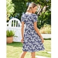 thumbnail image 6 of Zeagoo Women Dress Casual T Shirt A Line Mini Simple Solid Sundresses with Sleeve, 6 of 6