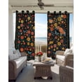 thumbnail image 3 of Boho Black Flowers Blackout Curtains 96 Inch Length 2 Panels Set, Spring Abstract Watercolor Floral Leaf Full Shading Curtains for Windows, Blackout Curtains for Bedroom Living Room 52"x96", 3 of 8