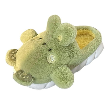 

House Slippers For Women Winter Women Cute Hugging Rabbit Warm Home Baotou Plush Soft Bottom Comfortable Flat Cotton Slippers