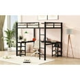 thumbnail image 3 of Black Loft Bed With Desk - Metal Frame For An Attractive Bedroom Full And Storage Durability Size, 3 of 7
