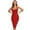 Red, variant on BEAUKEY Women Sexy Elastic Cross Spaghetti Strap Knee Length Bodycon Female Dress White