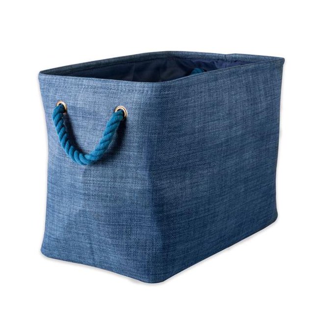 Design Imports CAMZ37083 Bac de Rangement Rectangulaire en Polyester 16 x 10 x 12 Po, Bleu - Moyen