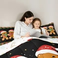 thumbnail image 4 of Homewish Children Christmas Gingerbread Man 7-Piece Bedding Comforter Set,Red Geometric Stripes King Bedding Sets,Happy Xmas Ultra Soft Bed Sheets,Ultra Soft Home Decor,Reversible, 4 of 8