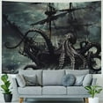 thumbnail image 4 of Orinice Octopus Ship Gothic Art Tapestry Wall Hanging Unique Style for Home Decor - Graphic Tapestries for Living Room, Bedroom, and Dorm 50x40inch, 4 of 6