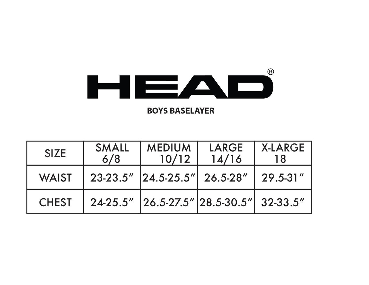 HEAD, Boys Thermal Underwear, 2 Piece Base Layer Set Sizes 6 - 18 - image 2 of 2