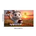 thumbnail image 3 of Garage Door Easter Banner 16x7 ft, Bunny Rabbit & Egg Spring Flower Cover Decoration, Large Outdoor Indoor Hanging Background for Party Supplies & Welcome Decor, 3 of 6