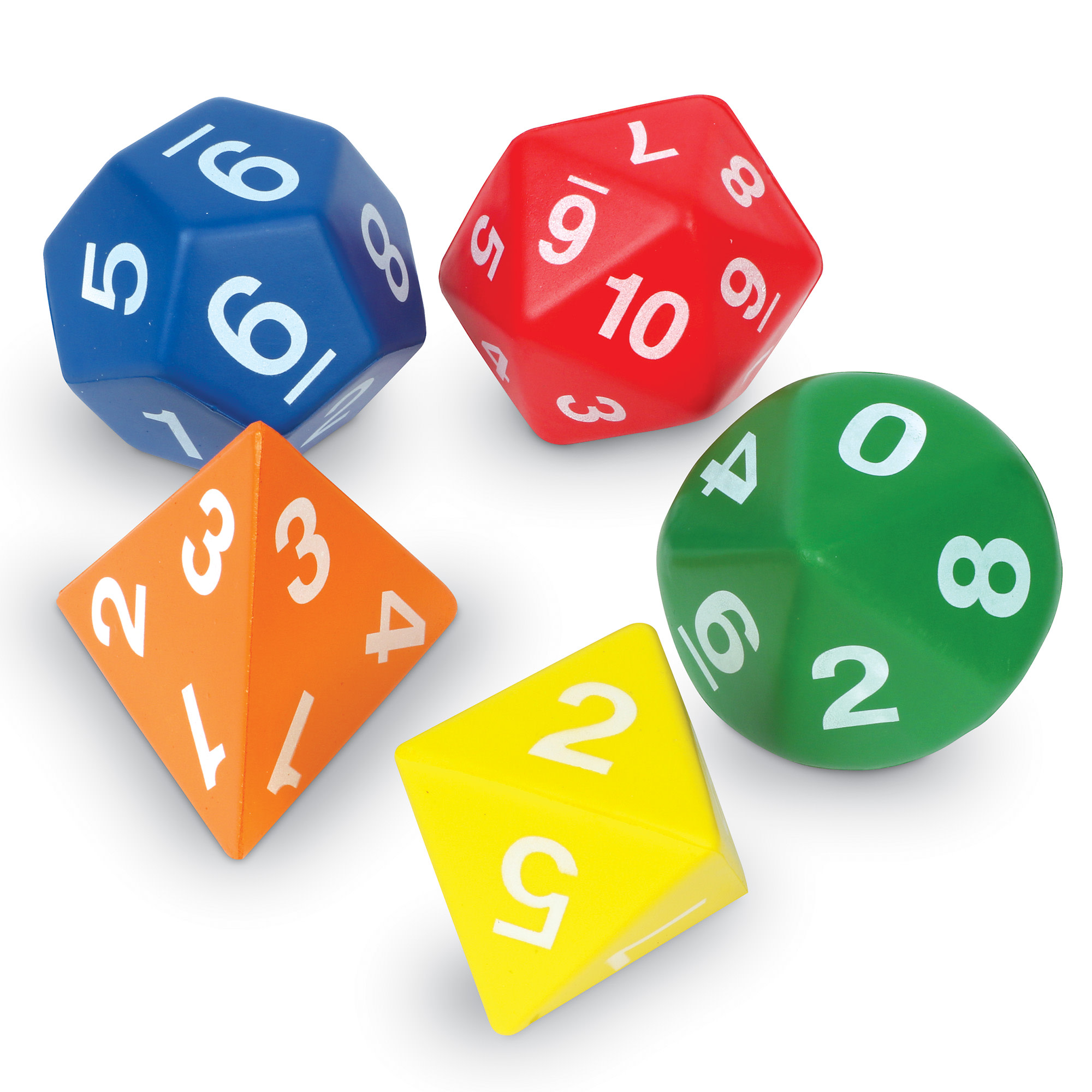 Learning Resources Jumbo Foam Polyhedral Dice - Math Manipulative Cubes, Ages 6+