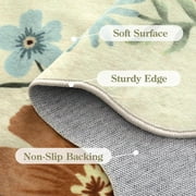 Moynesa 5x7 Floral Living Room Rugs, Area Rugs 5x7ft Rug for Bedroom Ultra-Thin Soft Rug, Non-Slip Washable Rugs Stain Resistant Boho Rug Low-Pile Throw Rug for Dining Room Office,Beige