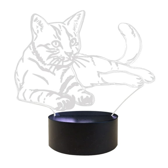 BINGLI Colorful Cute Cat 3D Desk Decor Lamp Acrylic LED Night Light Kids Gift Colorful 3D Cat Night Light with Multiple Types Family Party,Daily Use