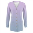 thumbnail image 6 of Delayuji Women’s Long Cardigan Gradient Color Lightweight Soft Knit Cardigan For Women Long Sleeve Open Front Tops With Pockets Spring Trendy, 6 of 6